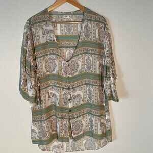 O'neill Beach Cover‎ -Up, Boho Flowy Top Size M/L